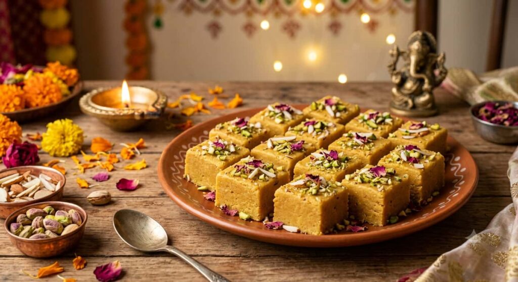 Easy Besan Burfi Recipe (Quick & Diwali Sweet)