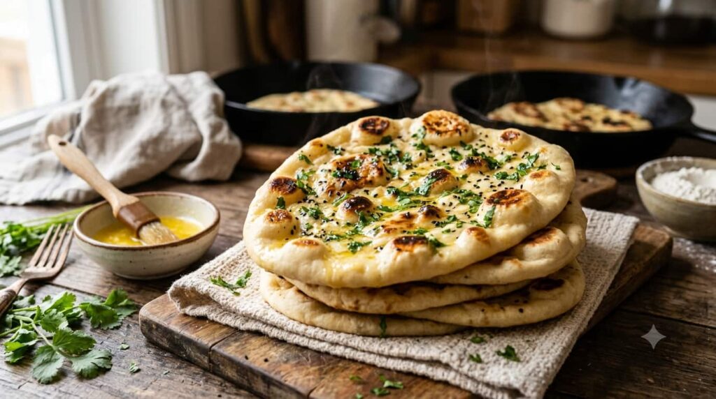 Easy Homemade Butter Naan Recipe (Soft & Fluffy)